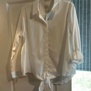 Chico's Crisp White Button-Up Shirt. Size 3 pristine condition